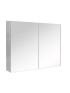 900mm Wall Hung MDF Pencil Edge Gloss White Mirror Door Storage Shaving Cabinet