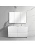 1200mm Freestanding With Legs Bathroom Vanity Matte White Finish PVC Vacuum Filmed Cabinet Only