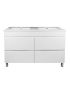 1200mm Freestanding With Legs Bathroom Vanity Matte White Finish PVC Vacuum Filmed Cabinet Only