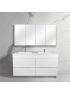 1500mm Freestanding Bathroom Vanity With Legs Matte White Finish PVC Vacuum Filmed Cabinet Only