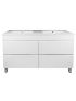 1500mm Freestanding Bathroom Vanity With Legs Matte White Finish PVC Vacuum Filmed Cabinet Only