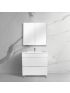 750mm Freestanding Bathroom Vanity With Legs Matte White Finish PVC Vacuum Filmed Cabinet Only 