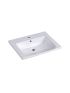 600x460mm Eden D Shape Basin Gloss White Ceramic Top