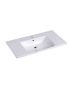 900x460mm Eden D Shape Basin Gloss White Ceramic Top