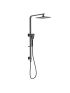 New Eden Square Multi-function Shower Set Matte Black, 250mm Plastic Shower Head