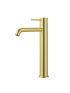 Otus Slimline SS Highrise Basin Mixer Curved Spout Brushed Gold