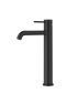 Otus Slimline SS Highrise Basin Mixer Curved Spout Matt Black