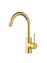 Otus Slimline SS Gooseneck Basin Mixer Brushed Gold