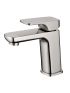 Eden Round Cornered Rectangle Handle Basin Mixer Brushed Nickel