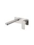 Eden Round Cornered Rectangle Handle Wall Basin Mixer Brushed Nickel