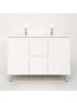 1200mm Freestanding with legs  PVC Matte White Ribbed Design Bathroom Vanity Cabinet Only