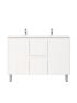 1200mm Freestanding with legs  PVC Matte White Ribbed Design Bathroom Vanity Cabinet Only