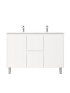 1200mm Freestanding with legs  PVC Matte White Ribbed Design Bathroom Vanity Cabinet Only