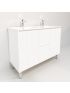 1200mm Freestanding with legs  PVC Matte White Ribbed Design Bathroom Vanity Cabinet Only