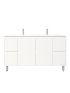 1500mm Freestanding with legs  PVC Matte White Ribbed Design Bathroom Vanity Cabinet Only