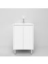 600mm Freestanding with legs  PVC Matte White Ribbed Design Bathroom Vanity Cabinet Only