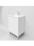 600mm Freestanding with legs  PVC Matte White Ribbed Design Bathroom Vanity Cabinet Only