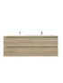 1500mm Wall Hung Bathroom Vanity White Oak Wood Grain 2 PAC Coating MDF Board