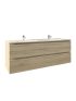 1500mm Wall Hung Bathroom Vanity White Oak Wood Grain 2 PAC Coating MDF Board