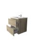 600mm Wall Hung Bathroom Vanity White Oak Wood Grain 2 PAC Coating MDF Board