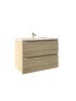 750mm Wall Hung Bathroom Vanity White Oak Wood Grain 2 PAC Coating MDF Board