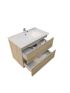 750mm Wall Hung Bathroom Vanity White Oak Wood Grain 2 PAC Coating MDF Board