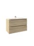 900mm Wall Hung Bathroom Vanity White Oak Wood Grain 2 PAC Coating MDF Board