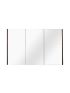 1200mm Dark Grey Pencil Edge Mirrored Bathroom Cabinet Wall-Mount Door Cupboard