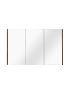 1200mm Dark oak Double Door Bathroom Mirrored Cabinet 3 Doors Shelf