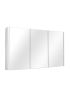 1200mm Matte White Bathroom Storage Cabinet Mirror Triple Door Shelf