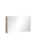 1200mm White oak Double Door Bathroom Mirrored Cabinet 3 Doors Shelf