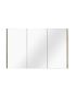 1200mm White oak Double Door Bathroom Mirrored Cabinet 3 Doors Shelf