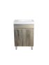 500mm Freestanding Bathroom Vanity With Legs White Oak Wood Grain 2 PAC Coating MDF Board